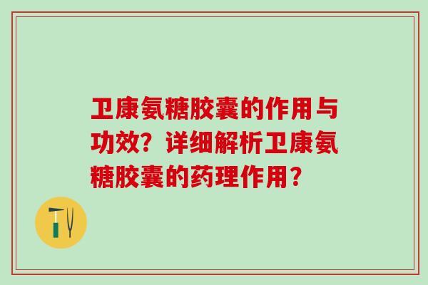 卫康氨糖胶囊的作用与功效?详细解析卫康氨糖胶囊的药理作用?-第1张图片-氨糖科普网 卫康氨糖胶囊的作用与功效?详细解析卫康氨糖胶囊的药理作用?-第1张图片-氨糖科普网