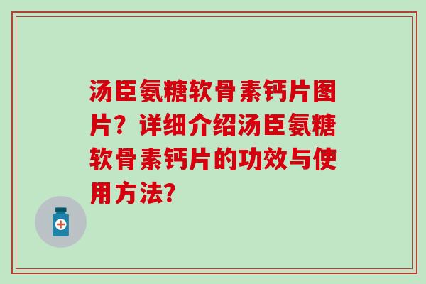 汤臣氨糖软骨素钙片图片？详细介绍汤臣氨糖软骨素钙片的功效与使用方法？-第1张图片-氨糖科普网