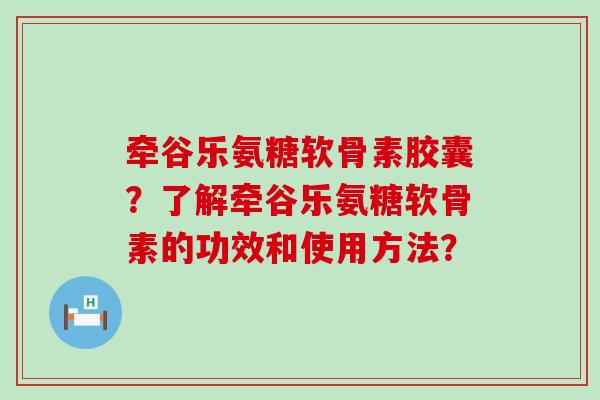 牵谷乐氨糖软骨素胶囊?了解牵谷乐氨糖软骨素的功效和使用方法?-第1张图片-氨糖科普网 牵谷乐氨糖软骨素胶囊?了解牵谷乐氨糖软骨素的功效和使用方法?-第1张图片-氨糖科普网
