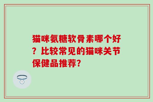猫咪氨糖软骨素哪个好？比较常见的猫咪关节保健品推荐？-第1张图片-氨糖科普网