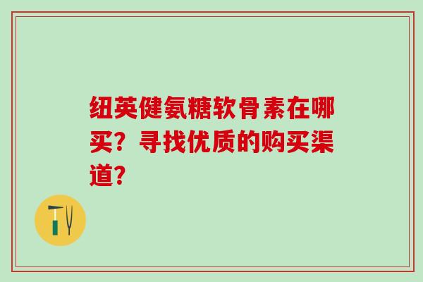 纽英健氨糖软骨素在哪买？寻找优质的购买渠道？-第1张图片-氨糖科普网