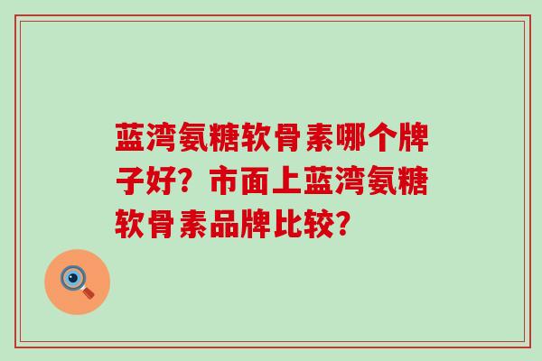 蓝湾氨糖软骨素哪个牌子好?市面上蓝湾氨糖软骨素品牌比较?-第1张图片-氨糖科普网 蓝湾氨糖软骨素哪个牌子好?市面上蓝湾氨糖软骨素品牌比较?-第1张图片-氨糖科普网