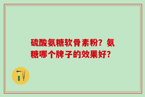 硫酸氨糖软骨素粉?氨糖哪个牌子的效果好?-第1张图片-氨糖科普网 硫酸氨糖软骨素粉?氨糖哪个牌子的效果好?-第1张图片-氨糖科普网