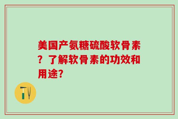 美国产氨糖硫酸软骨素?了解软骨素的功效和用途?-第1张图片-氨糖科普网 美国产氨糖硫酸软骨素?了解软骨素的功效和用途?-第1张图片-氨糖科普网