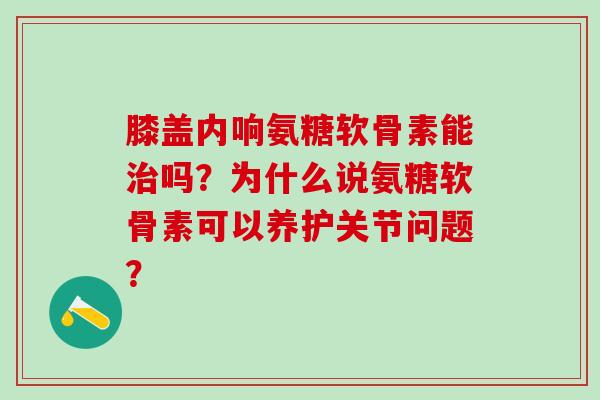 膝盖内响氨糖软骨素能治吗?为什么说氨糖软骨素可以养护关节问题?-第1张图片-氨糖科普网 膝盖内响氨糖软骨素能治吗?为什么说氨糖软骨素可以养护关节问题?-第1张图片-氨糖科普网