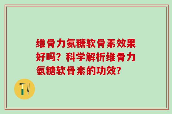 维骨力氨糖软骨素效果好吗？科学解析维骨力氨糖软骨素的功效？-第1张图片-氨糖科普网