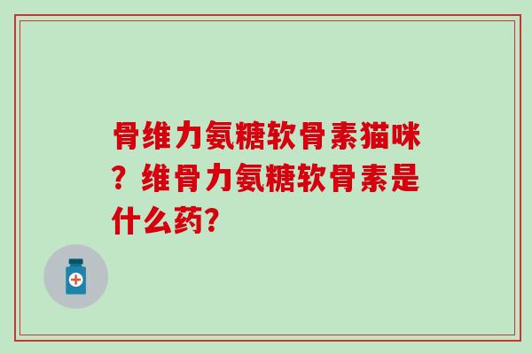 骨维力氨糖软骨素猫咪?维骨力氨糖软骨素是什么药?-第1张图片-氨糖科普网 骨维力氨糖软骨素猫咪?维骨力氨糖软骨素是什么药?-第1张图片-氨糖科普网