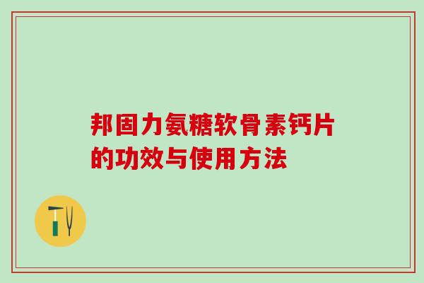 邦固力氨糖软骨素钙片的功效与使用方法-第1张图片-氨糖科普网 邦固力氨糖软骨素钙片的功效与使用方法-第1张图片-氨糖科普网