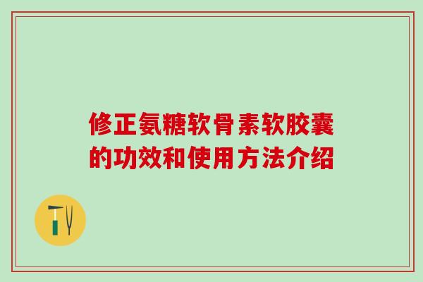 修正氨糖软骨素软胶囊的功效和使用方法介绍-第1张图片-氨糖科普网