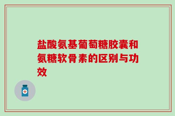 盐酸氨基葡萄糖胶囊和氨糖软骨素的区别与功效-第1张图片-氨糖科普网