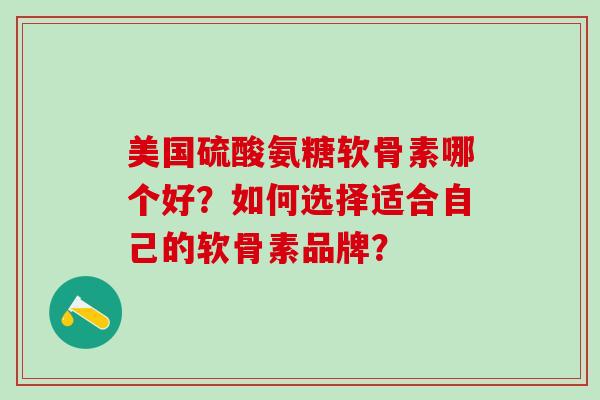 美国硫酸氨糖软骨素哪个好?如何选择适合自己的软骨素品牌?-第1张图片-氨糖科普网 美国硫酸氨糖软骨素哪个好?如何选择适合自己的软骨素品牌?-第1张图片-氨糖科普网