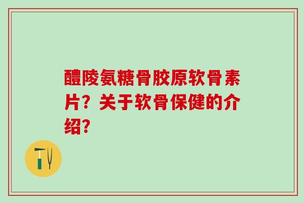 醴陵氨糖骨胶原软骨素片?关于软骨保健的介绍?-第1张图片-氨糖科普网 醴陵氨糖骨胶原软骨素片?关于软骨保健的介绍?-第1张图片-氨糖科普网