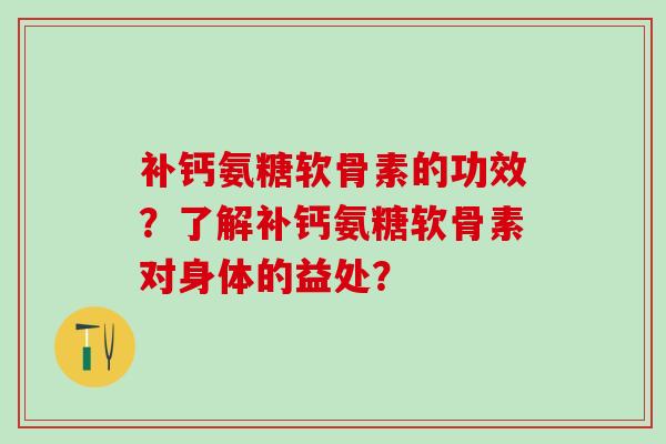 补钙氨糖软骨素的功效?了解补钙氨糖软骨素对身体的益处?-第1张图片-氨糖科普网 补钙氨糖软骨素的功效?了解补钙氨糖软骨素对身体的益处?-第1张图片-氨糖科普网