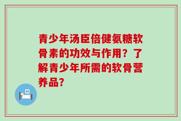 青少年汤臣倍健氨糖软骨素的功效与作用？了解青少年所需的软骨营养品？-第1张图片-氨糖科普网