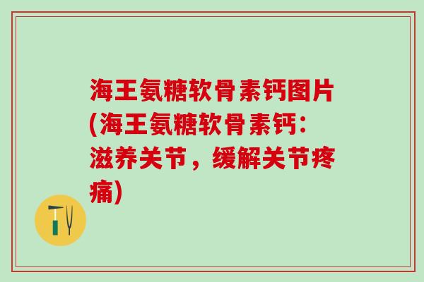 海王氨糖软骨素钙图片(海王氨糖软骨素钙:滋养关节,缓解关节疼痛)-第1张图片-氨糖科普网 海王氨糖软骨素钙图片(海王氨糖软骨素钙:滋养关节,缓解关节疼痛)-第1张图片-氨糖科普网