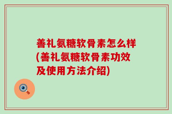 善礼氨糖软骨素怎么样(善礼氨糖软骨素功效及使用方法介绍)-第1张图片-氨糖科普网
