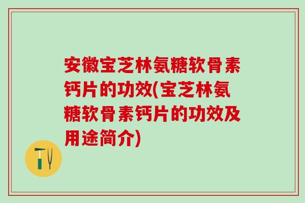 安徽宝芝林氨糖软骨素钙片的功效(宝芝林氨糖软骨素钙片的功效及用途简介)-第1张图片-氨糖科普网 安徽宝芝林氨糖软骨素钙片的功效(宝芝林氨糖软骨素钙片的功效及用途简介)-第1张图片-氨糖科普网