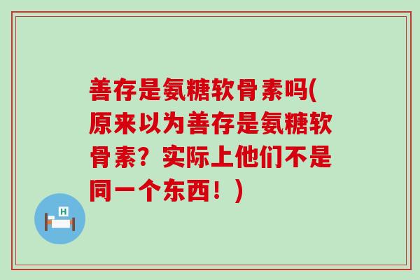 善存是氨糖软骨素吗(原来以为善存是氨糖软骨素?实际上他们不是同一个东西!)-第1张图片-氨糖科普网 善存是氨糖软骨素吗(原来以为善存是氨糖软骨素?实际上他们不是同一个东西!)-第1张图片-氨糖科普网