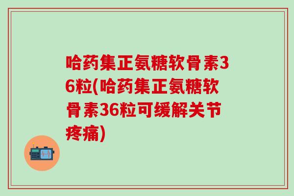 哈药集正氨糖软骨素36粒(哈药集正氨糖软骨素36粒可缓解关节疼痛)-第1张图片-氨糖科普网