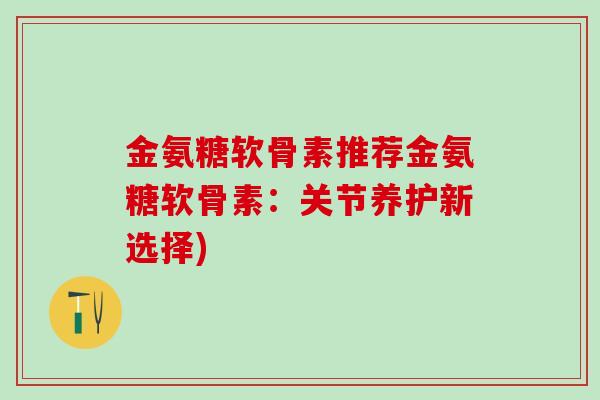 金氨糖软骨素推荐金氨糖软骨素：关节养护新选择)-第1张图片-氨糖科普网