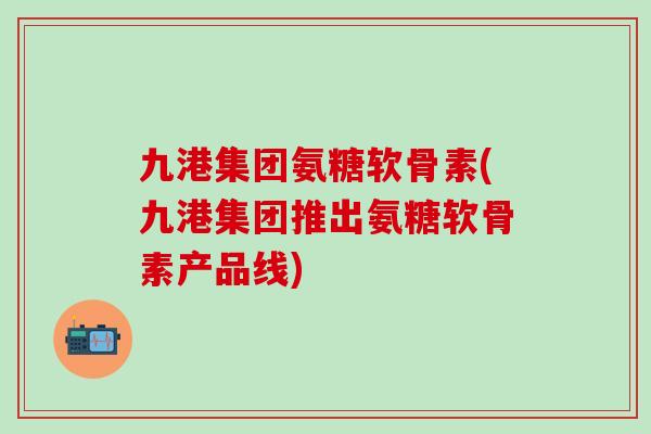 九港集团氨糖软骨素(九港集团推出氨糖软骨素产品线)-第1张图片-氨糖科普网