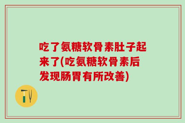 吃了氨糖软骨素肚子起来了(吃氨糖软骨素后发现肠胃有所改善)-第1张图片-氨糖科普网 吃了氨糖软骨素肚子起来了(吃氨糖软骨素后发现肠胃有所改善)-第1张图片-氨糖科普网