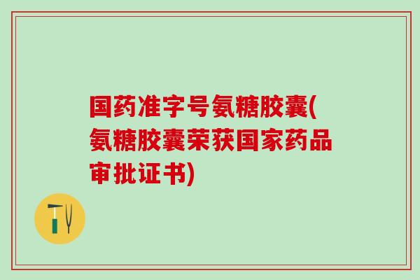 国药准字号氨糖胶囊(氨糖胶囊荣获国家药品审批证书)-第1张图片-氨糖科普网 国药准字号氨糖胶囊(氨糖胶囊荣获国家药品审批证书)-第1张图片-氨糖科普网