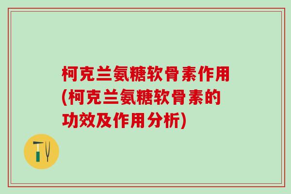 柯克兰氨糖软骨素作用(柯克兰氨糖软骨素的功效及作用分析)-第1张图片-氨糖科普网 柯克兰氨糖软骨素作用(柯克兰氨糖软骨素的功效及作用分析)-第1张图片-氨糖科普网