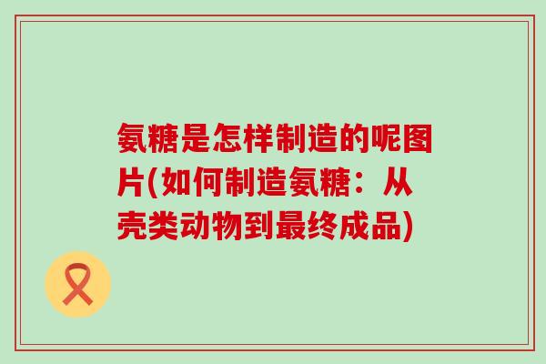 氨糖是怎样制造的呢图片(如何制造氨糖：从壳类动物到最终成品)-第1张图片-氨糖科普网