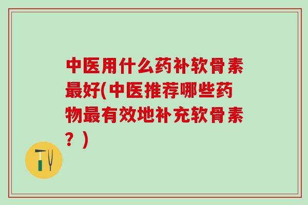 中医用什么药补软骨素最好(中医推荐哪些药物最有效地补充软骨素?)-第1张图片-氨糖科普网 中医用什么药补软骨素最好(中医推荐哪些药物最有效地补充软骨素?)-第1张图片-氨糖科普网