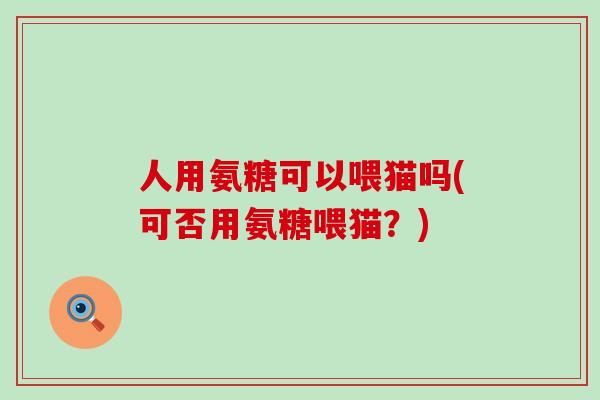 人用氨糖可以喂猫吗(可否用氨糖喂猫?)-第1张图片-氨糖科普网 人用氨糖可以喂猫吗(可否用氨糖喂猫?)-第1张图片-氨糖科普网