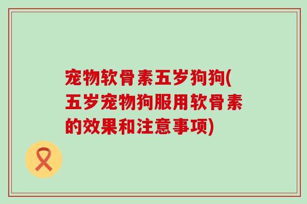 宠物软骨素五岁狗狗(五岁宠物狗服用软骨素的效果和注意事项)-第1张图片-氨糖科普网 宠物软骨素五岁狗狗(五岁宠物狗服用软骨素的效果和注意事项)-第1张图片-氨糖科普网
