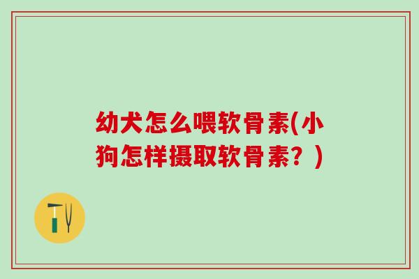 幼犬怎么喂软骨素(小狗怎样摄取软骨素?)-第1张图片-氨糖科普网 幼犬怎么喂软骨素(小狗怎样摄取软骨素?)-第1张图片-氨糖科普网