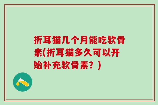 折耳猫几个月能吃软骨素(折耳猫多久可以开始补充软骨素?)-第1张图片-氨糖科普网 折耳猫几个月能吃软骨素(折耳猫多久可以开始补充软骨素?)-第1张图片-氨糖科普网