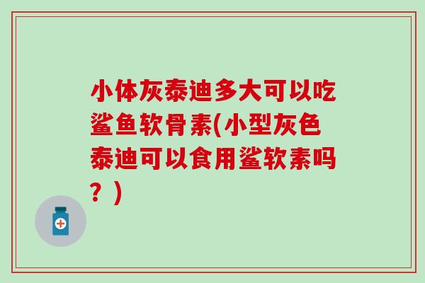 小体灰泰迪多大可以吃鲨鱼软骨素(小型灰色泰迪可以食用鲨软素吗？)-第1张图片-氨糖科普网