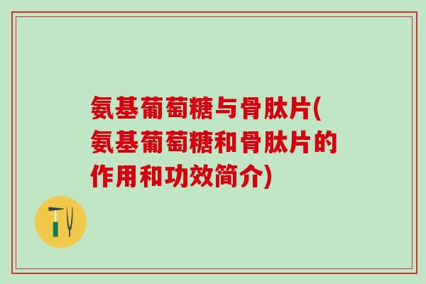 氨基葡萄糖与骨肽片(氨基葡萄糖和骨肽片的作用和功效简介)-第1张图片-氨糖科普网 氨基葡萄糖与骨肽片(氨基葡萄糖和骨肽片的作用和功效简介)-第1张图片-氨糖科普网