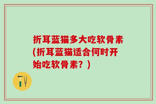 折耳蓝猫多大吃软骨素(折耳蓝猫适合何时开始吃软骨素？)-第1张图片-氨糖科普网