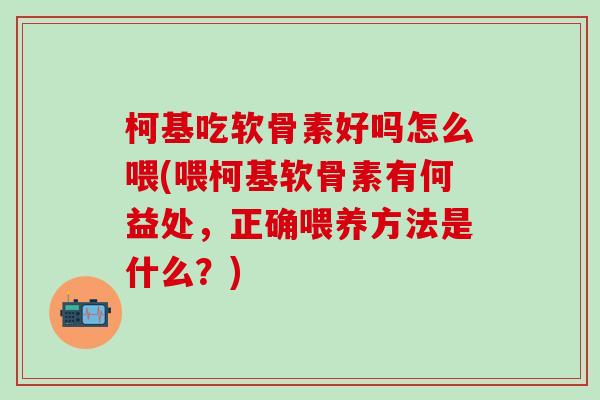 柯基吃软骨素好吗怎么喂(喂柯基软骨素有何益处,正确喂养方法是什么?)-第1张图片-氨糖科普网 柯基吃软骨素好吗怎么喂(喂柯基软骨素有何益处,正确喂养方法是什么?)-第1张图片-氨糖科普网