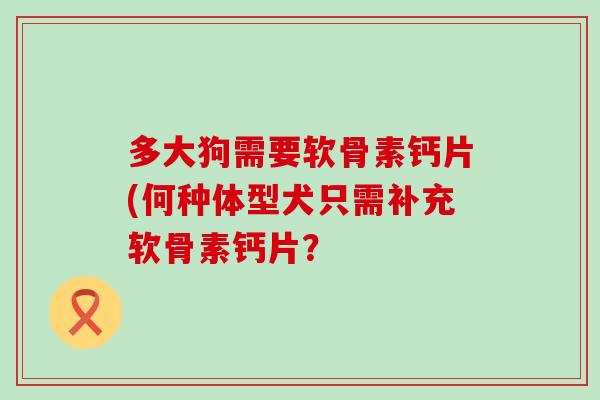 多大狗需要软骨素钙片(何种体型犬只需补充软骨素钙片?-第1张图片-氨糖科普网 多大狗需要软骨素钙片(何种体型犬只需补充软骨素钙片?-第1张图片-氨糖科普网