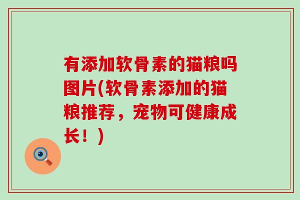 有添加软骨素的猫粮吗图片(软骨素添加的猫粮推荐，宠物可健康成长！)-第1张图片-氨糖科普网