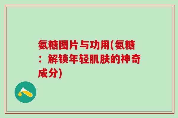 氨糖图片与功用(氨糖:解锁年轻肌肤的神奇成分)-第1张图片-氨糖科普网 氨糖图片与功用(氨糖:解锁年轻肌肤的神奇成分)-第1张图片-氨糖科普网