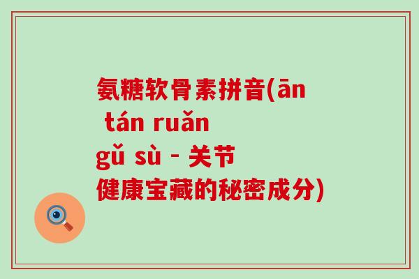 氨糖软骨素拼音(ān tán ruǎn gǔ sù - 关节健康宝藏的秘密成分)-第1张图片-氨糖科普网 氨糖软骨素拼音(ān tán ruǎn gǔ sù - 关节健康宝藏的秘密成分)-第1张图片-氨糖科普网