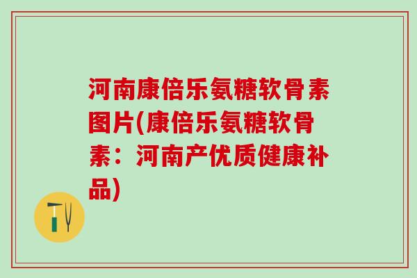 河南康倍乐氨糖软骨素图片(康倍乐氨糖软骨素：河南产优质健康补品)-第1张图片-氨糖科普网