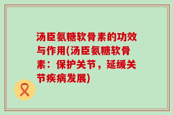 汤臣氨糖软骨素的功效与作用(汤臣氨糖软骨素:保护关节,延缓关节疾病发展)-第1张图片-氨糖科普网 汤臣氨糖软骨素的功效与作用(汤臣氨糖软骨素:保护关节,延缓关节疾病发展)-第1张图片-氨糖科普网