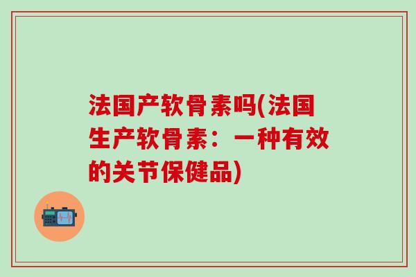 法国产软骨素吗(法国生产软骨素:一种有效的关节保健品)-第1张图片-氨糖科普网 法国产软骨素吗(法国生产软骨素:一种有效的关节保健品)-第1张图片-氨糖科普网