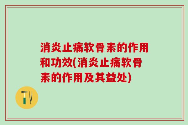 消炎止痛软骨素的作用和功效(消炎止痛软骨素的作用及其益处)-第1张图片-氨糖科普网