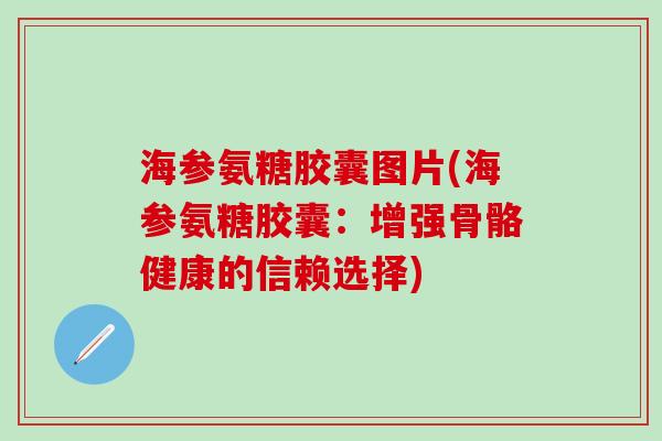 海参氨糖胶囊图片(海参氨糖胶囊：增强骨骼健康的信赖选择)-第1张图片-氨糖科普网