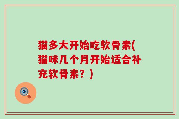 猫多大开始吃软骨素(猫咪几个月开始适合补充软骨素？)-第1张图片-氨糖科普网