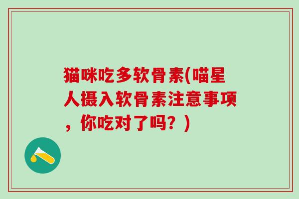 猫咪吃多软骨素(喵星人摄入软骨素注意事项,你吃对了吗?)-第1张图片-氨糖科普网 猫咪吃多软骨素(喵星人摄入软骨素注意事项,你吃对了吗?)-第1张图片-氨糖科普网