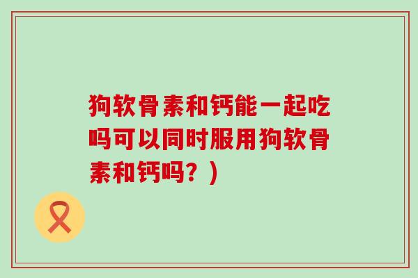 狗软骨素和钙能一起吃吗可以同时服用狗软骨素和钙吗？)-第1张图片-氨糖科普网